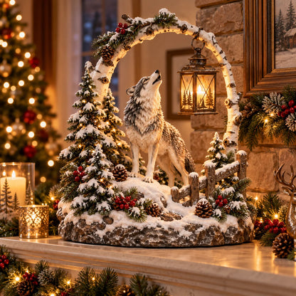 🐻Woodland Bear Family Lantern – Lighted Christmas Forest Tabletop Decor 🎄