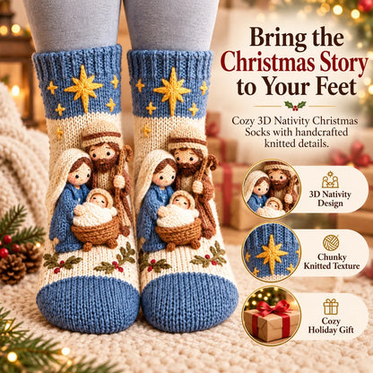🎄3D Nativity Christmas Socks
