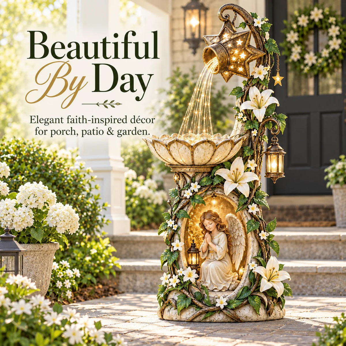 👼✨ Angel Starlight Garden Fountain – Faith-inspired Lighted Outdoor Decor