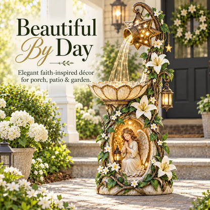 👼✨ Angel Starlight Garden Fountain – Faith-inspired Lighted Outdoor Decor