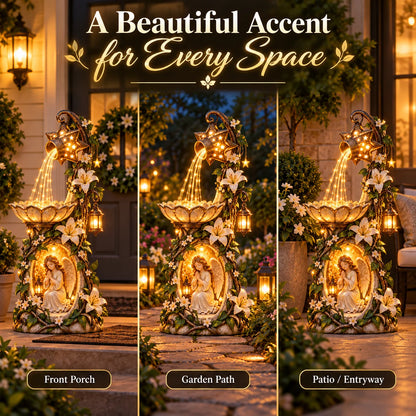 👼✨ Angel Starlight Garden Fountain – Faith-inspired Lighted Outdoor Decor