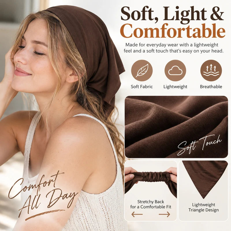 Elastic Triangle Hair Scarf for Women
