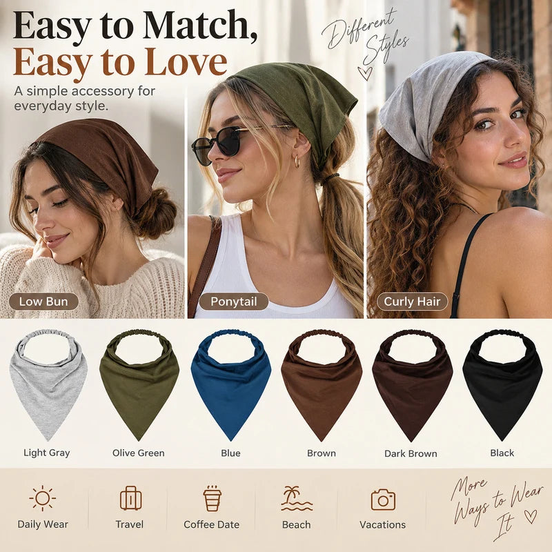 Elastic Triangle Hair Scarf for Women