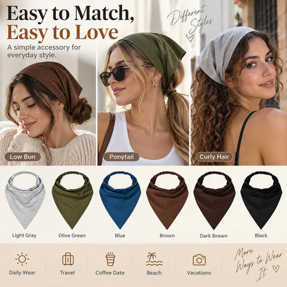 Elastic Triangle Hair Scarf for Women