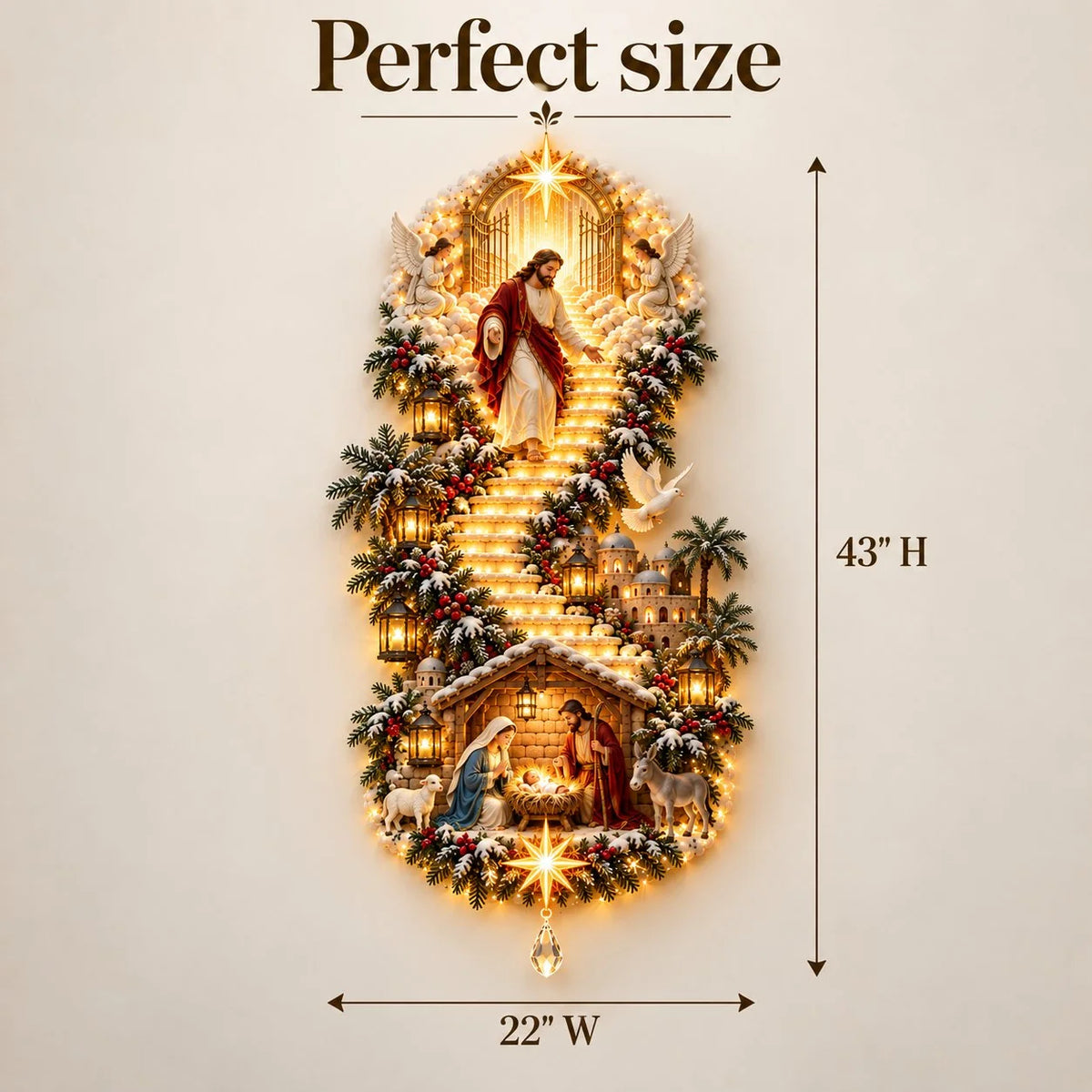 ✨ Jesus Light Of Heaven Christmas Wall Hanging✝️