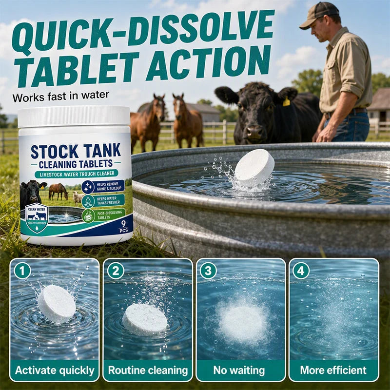 Fast-Dissolving Livestock Water Tank Cleaning Tablets