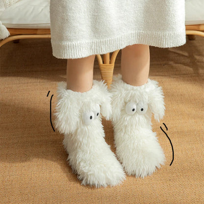⚡50k+ Sold💕women's Plush Slippers Socks Floor Socks Winter Home Indoor Thickened Fleece-lined Anti-slip Adult Women's Plush Snow Socks Shoe Covers