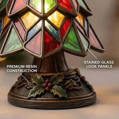 🎄Stained‑Glass Style Christmas Tree Table Lamp