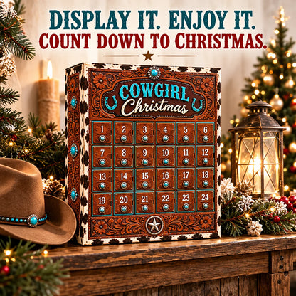 ⏳ Last Day 50% OFF-🤠24-Day Cowgirl Christmas Countdown Calendar