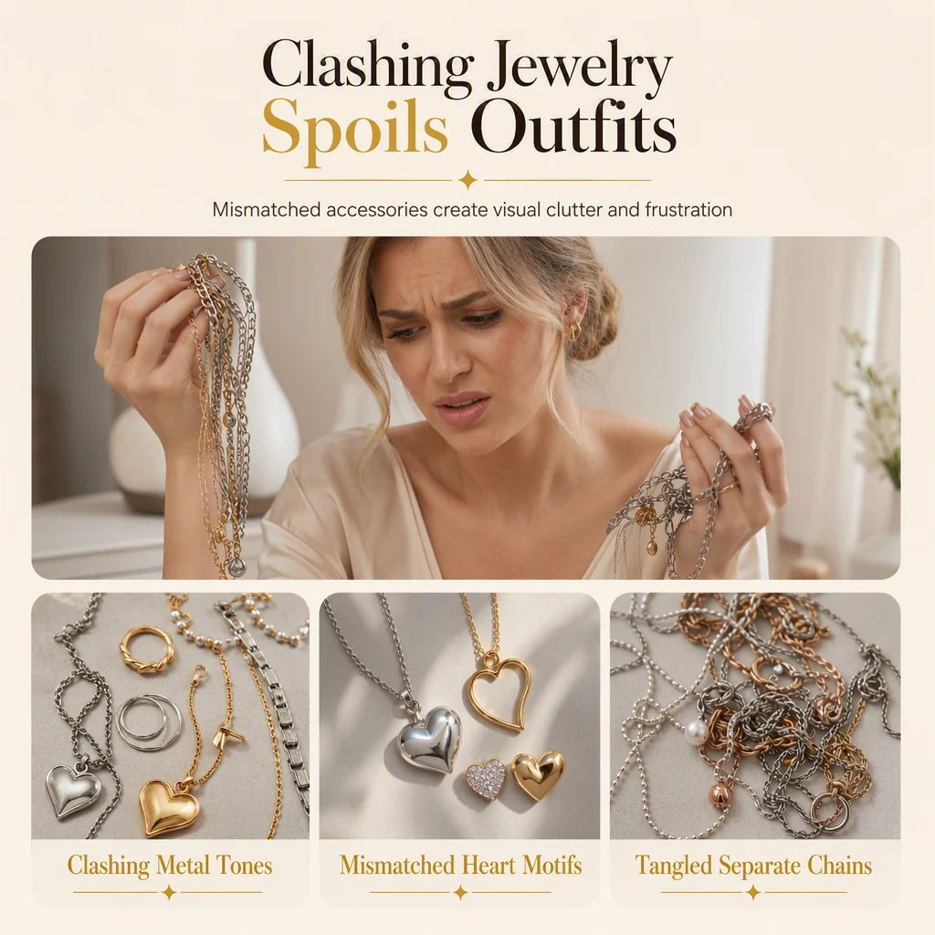 💎 49% Off! ✨ Gold Plated Heart Shaped Rhinestone Jewelry 4-piece Set – Necklace, Earrings, Bracelet & Ring – Brilliant Crystal Shimmer For Red-carpet Elegance 💛