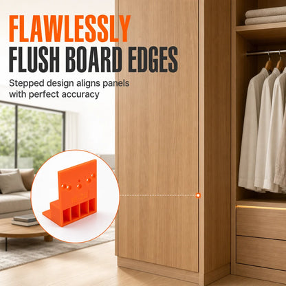 Wardrobe Cabinet Side Filler Panel Installation Locator and Stepped Positioning Plate for Precise Hole Alignment