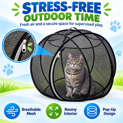 🐱🌿 Freshair Cat Haven™ – Pop-up Mesh Playpen🔥