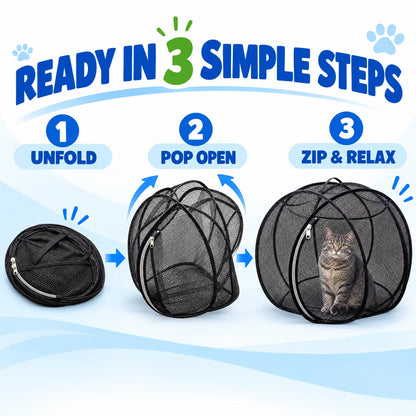 🐱🌿 Freshair Cat Haven™ – Pop-up Mesh Playpen🔥