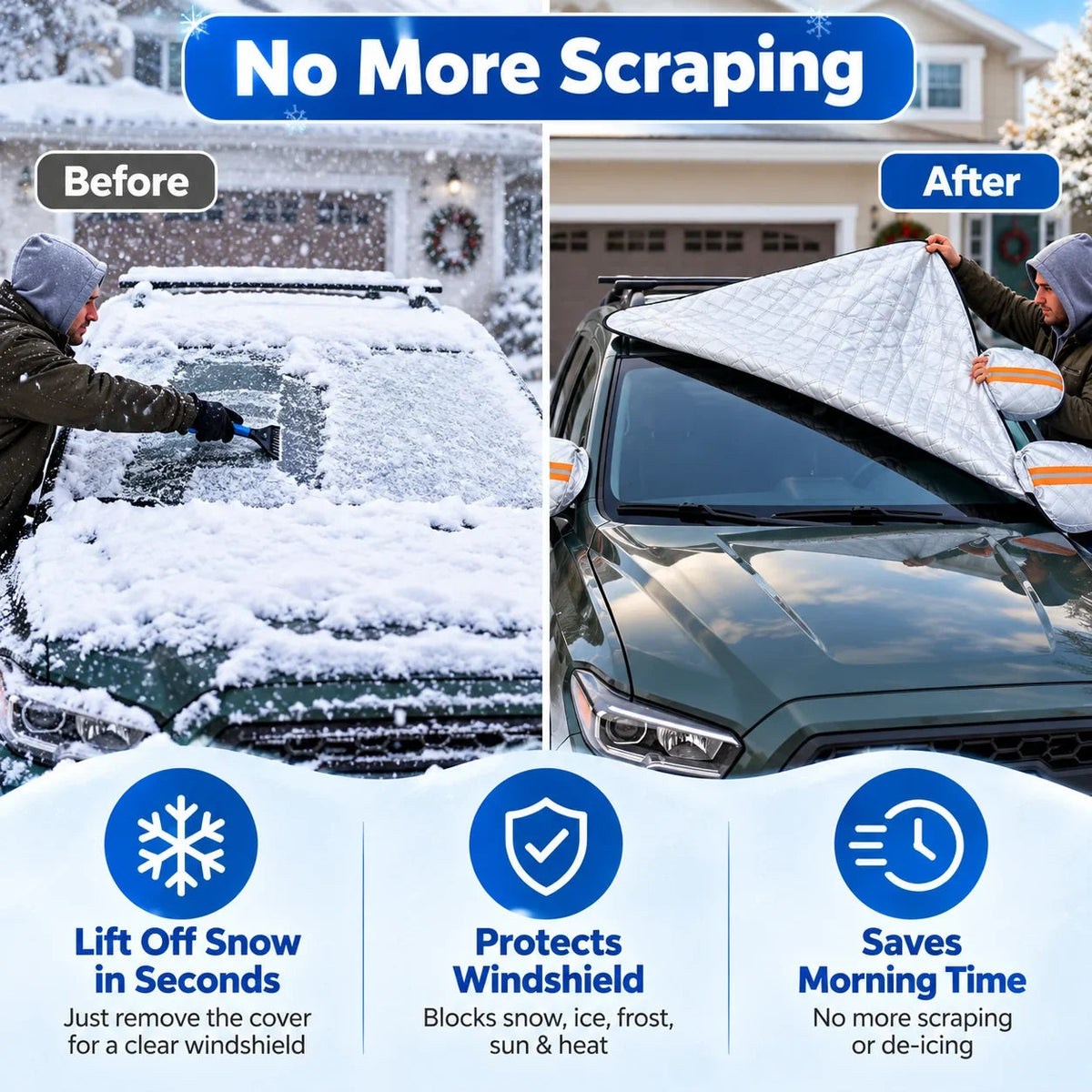 Last Day 49% OFF – 🚗 All-Season Magnetic Windshield Cover – Snow, Ice & Frost Protection