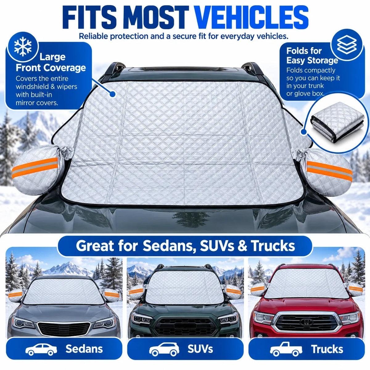 Last Day 49% OFF – 🚗 All-Season Magnetic Windshield Cover – Snow, Ice & Frost Protection