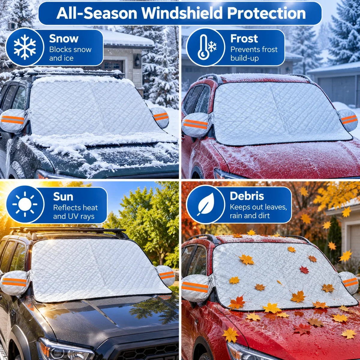 Last Day 49% OFF – 🚗 All-Season Magnetic Windshield Cover – Snow, Ice & Frost Protection