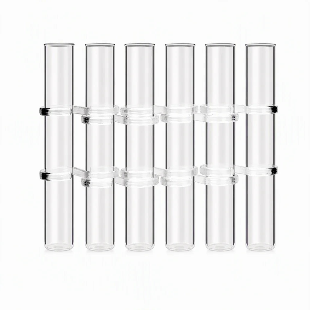 Clear Glass Test Tube Vase Set with Cleaning Brush