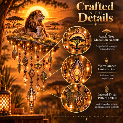 Majestic Savannah Family Glow – Lion & Cub Illuminated Wall Decor