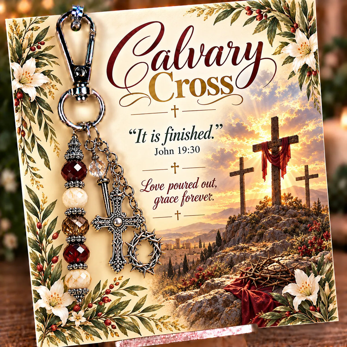 ✝️ Christian Scripture Keepsake Keychain | 23 Faith-Inspired Designs with Matching Devotional Card 🤍