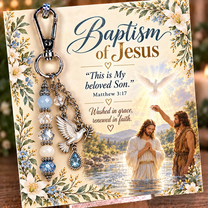 ✝️ Christian Scripture Keepsake Keychain | 23 Faith-Inspired Designs with Matching Devotional Card 🤍