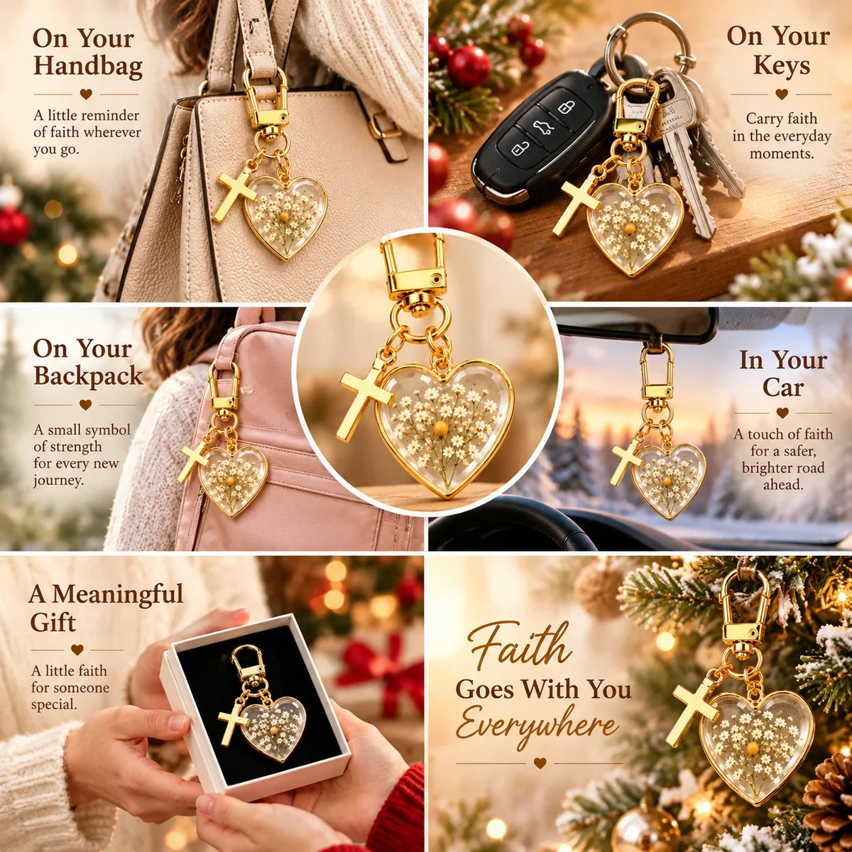 ⏳ Last Day 49% OFF –✝️ Mustard Seed Faith Keychain — Keep Believing