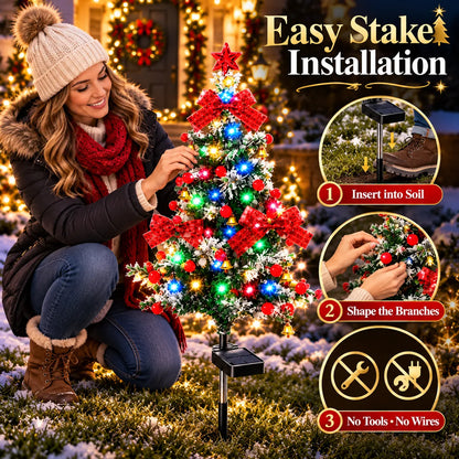 🔥Last Day 49% OFF🌲Solar Cedar Christmas Tree Lights| Festive Outdoor Holiday Decor