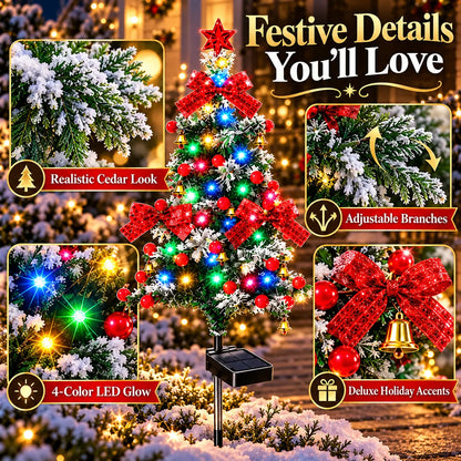 🔥 Solar Cedar Christmas Tree Lights| Festive Outdoor Holiday Decor