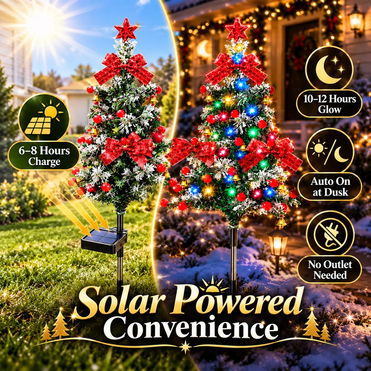 🔥Last Day 49% OFF🌲Solar Cedar Christmas Tree Lights| Festive Outdoor Holiday Decor
