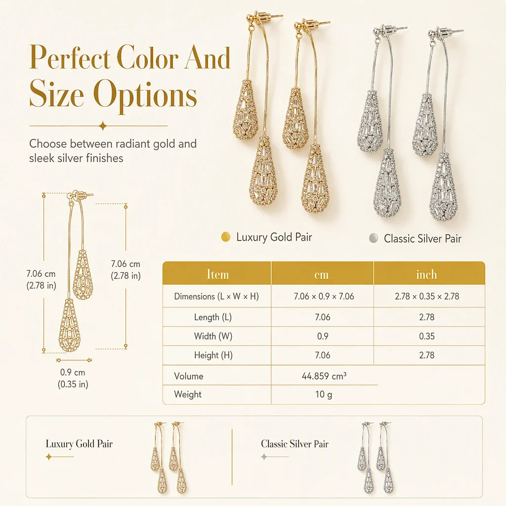 Women's Gold Plated Elegant Drop Earrings👂❣️