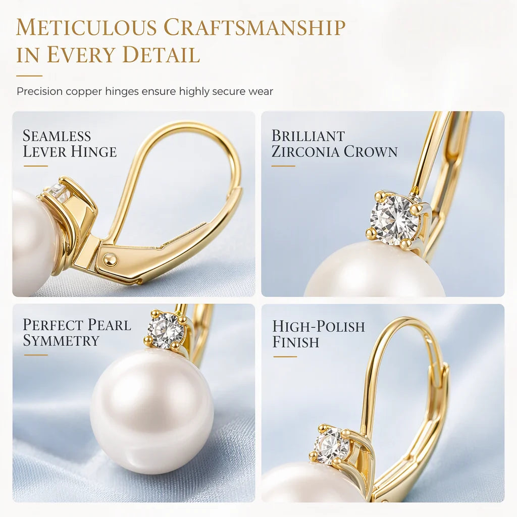 Elegant Faux Pearl and Cubic Zirconia Drop Earrings🤍👂（Buy 1 Get 1 Free）