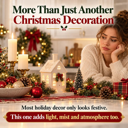 🔥 Christmas House Aroma Diffuser – Warm Light & Gentle Mist Holiday Decor🎄
