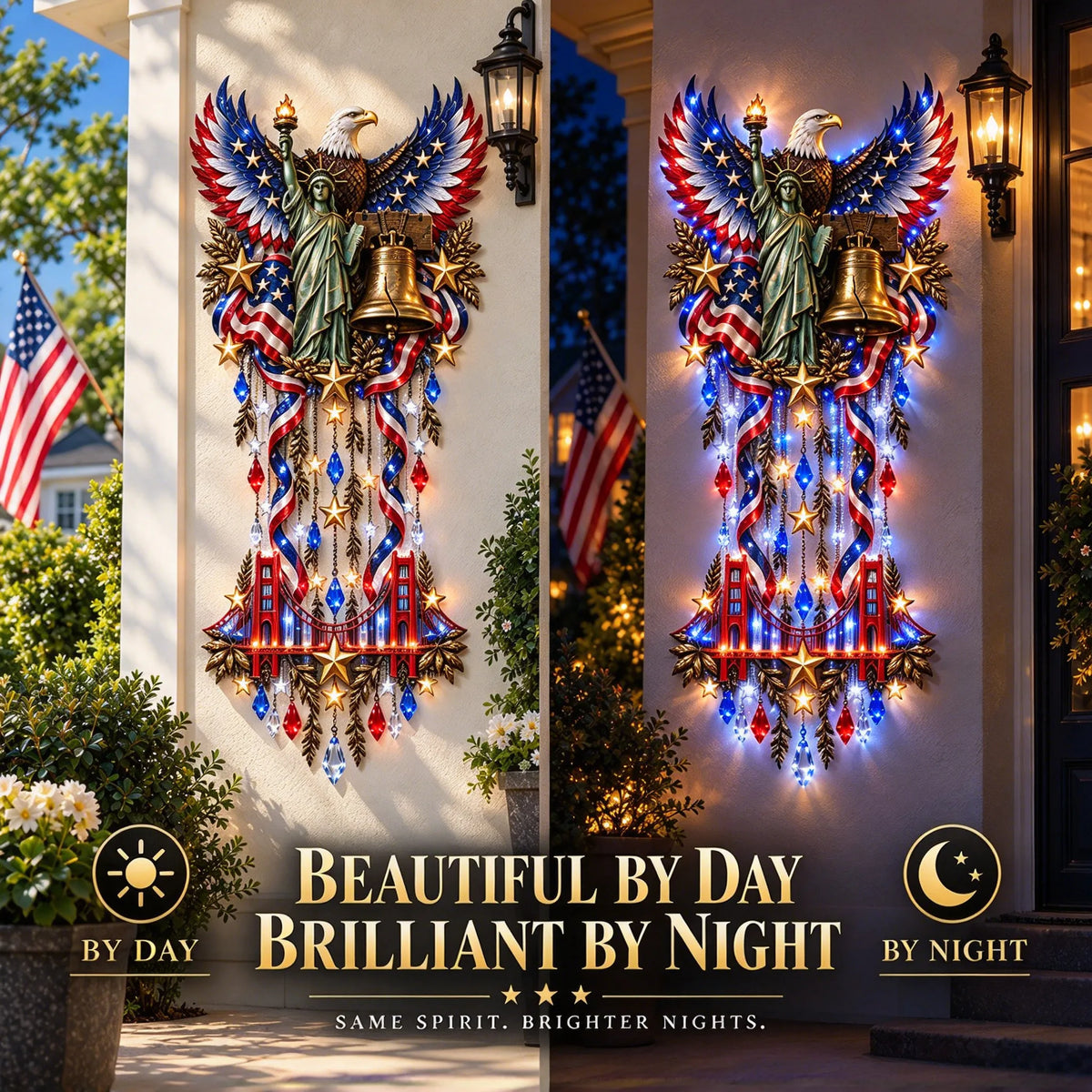 🦅 American Pride LED Waterfall Wall Decor
