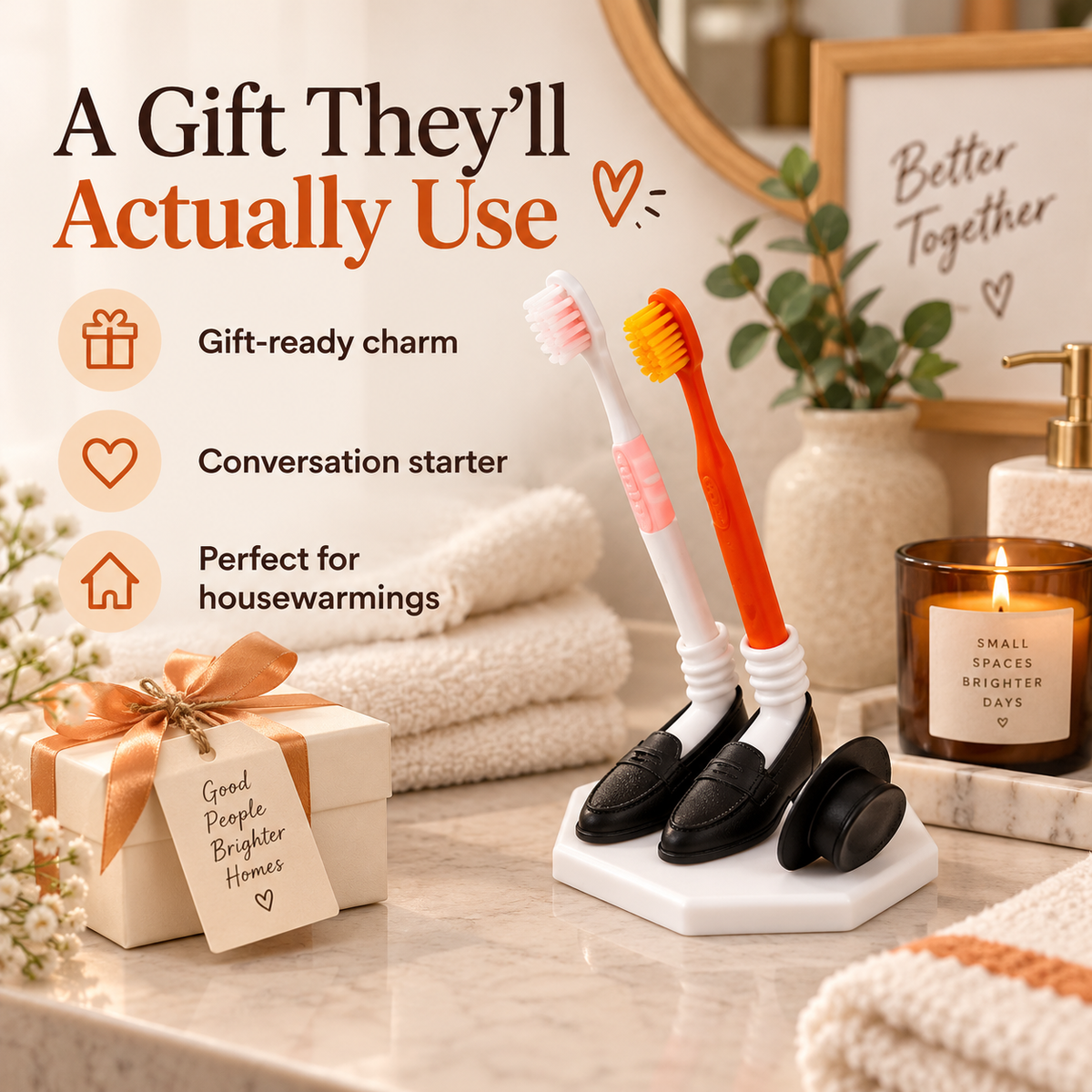 Anti-gravity 45° Lean Toothbrush Holder
