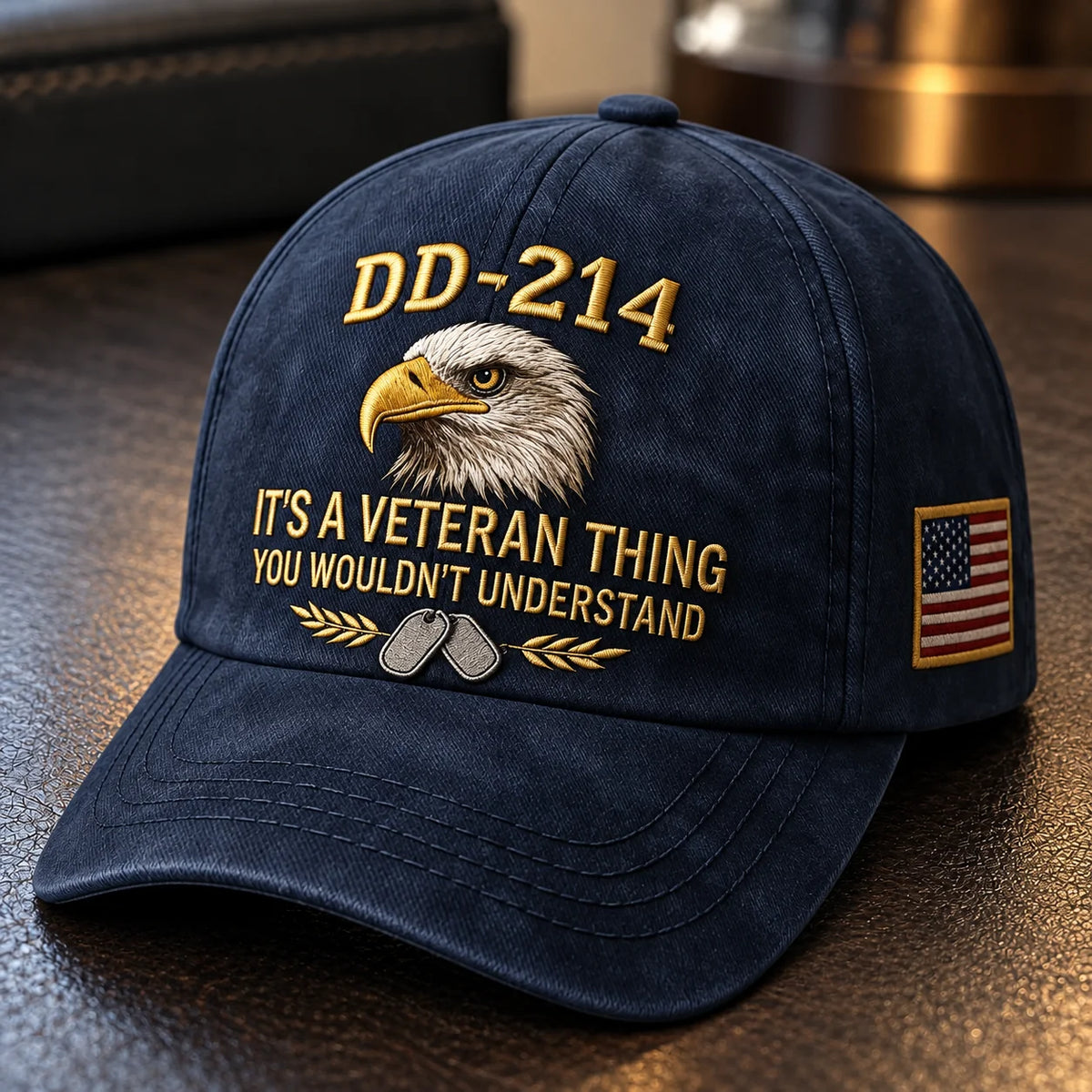 100% Handmade DD-214 Veteran Honor Embroidered Cap