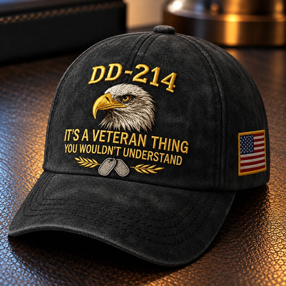 100% Handmade DD-214 Veteran Honor Embroidered Cap