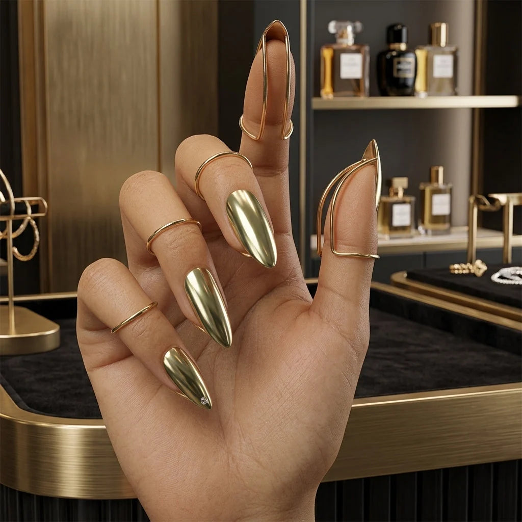 💍metal Fingertip Nail Ring ✨fashion Nail Jewelry Accessory