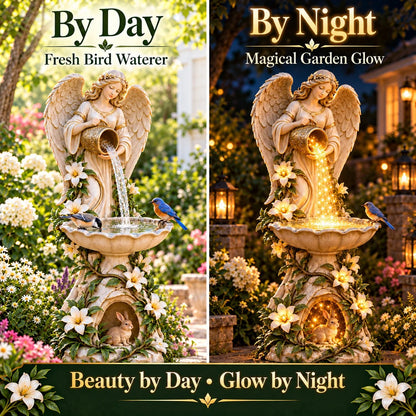 ✨☀️ Solar Angel Starlight Bird Waterer🪽 – Lighted Garden Birdbath & Outdoor Decor