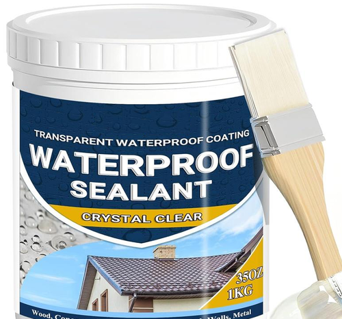 💧35oz Water-Based Transparent Waterproof Coating | Invisible Clear Sealant | Self-Leveling Waterproof Seal for Roof, Brick, Concrete, Wood &amp; Metal Surfaces