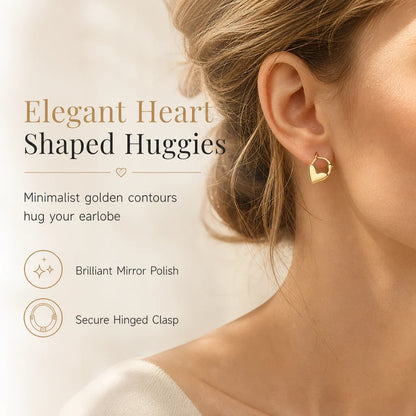💕 ✨ Small Heart Hoop Earrings – Smooth finish & French minimalist style ✨（🔥BUY 1 GET 1 FREE🎉）