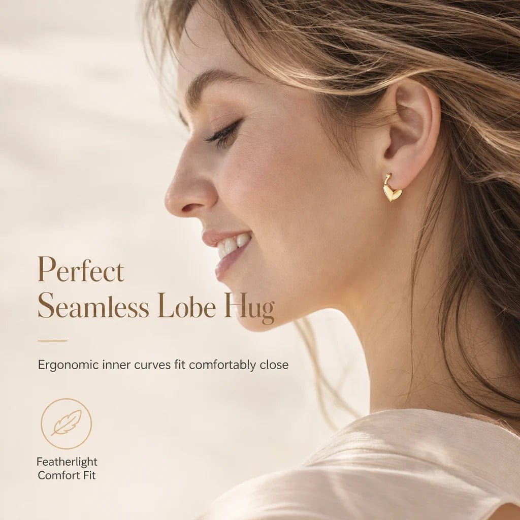 💕 ✨ Small Heart Hoop Earrings – Smooth finish & French minimalist style ✨（🔥BUY 1 GET 1 FREE🎉）