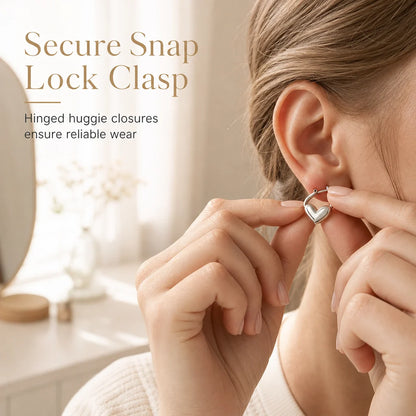💕 ✨ Small Heart Hoop Earrings – Smooth finish & French minimalist style ✨（🔥BUY 1 GET 1 FREE🎉）