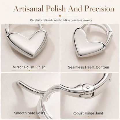 💕 ✨ Small Heart Hoop Earrings – Smooth finish & French minimalist style ✨（🔥BUY 1 GET 1 FREE🎉）