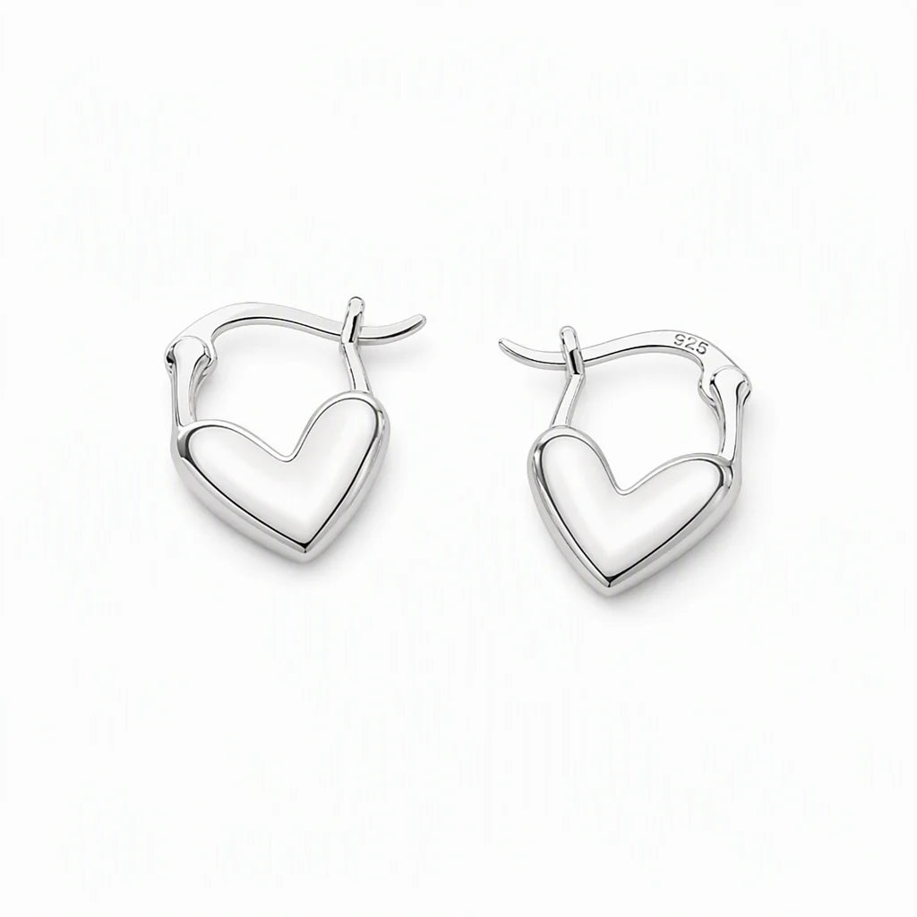 💕 ✨ Small Heart Hoop Earrings – Smooth finish & French minimalist style ✨（🔥BUY 1 GET 1 FREE🎉）