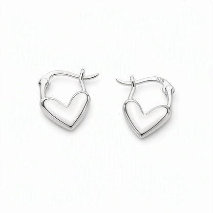 💕 ✨ Small Heart Hoop Earrings – Smooth finish & French minimalist style ✨（🔥BUY 1 GET 1 FREE🎉）