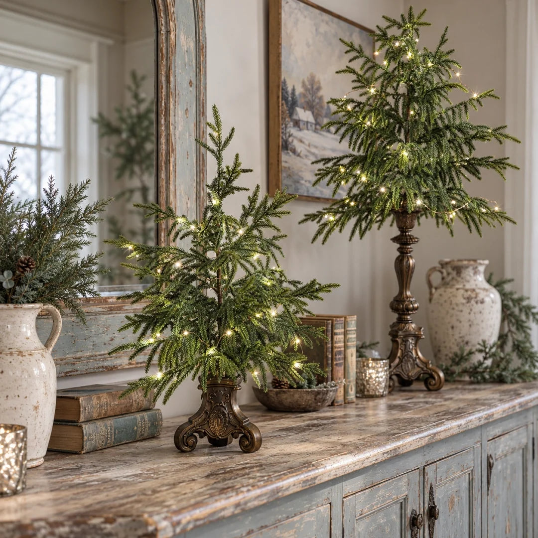 🎄Vintage Lighted Norfolk Pine Trees