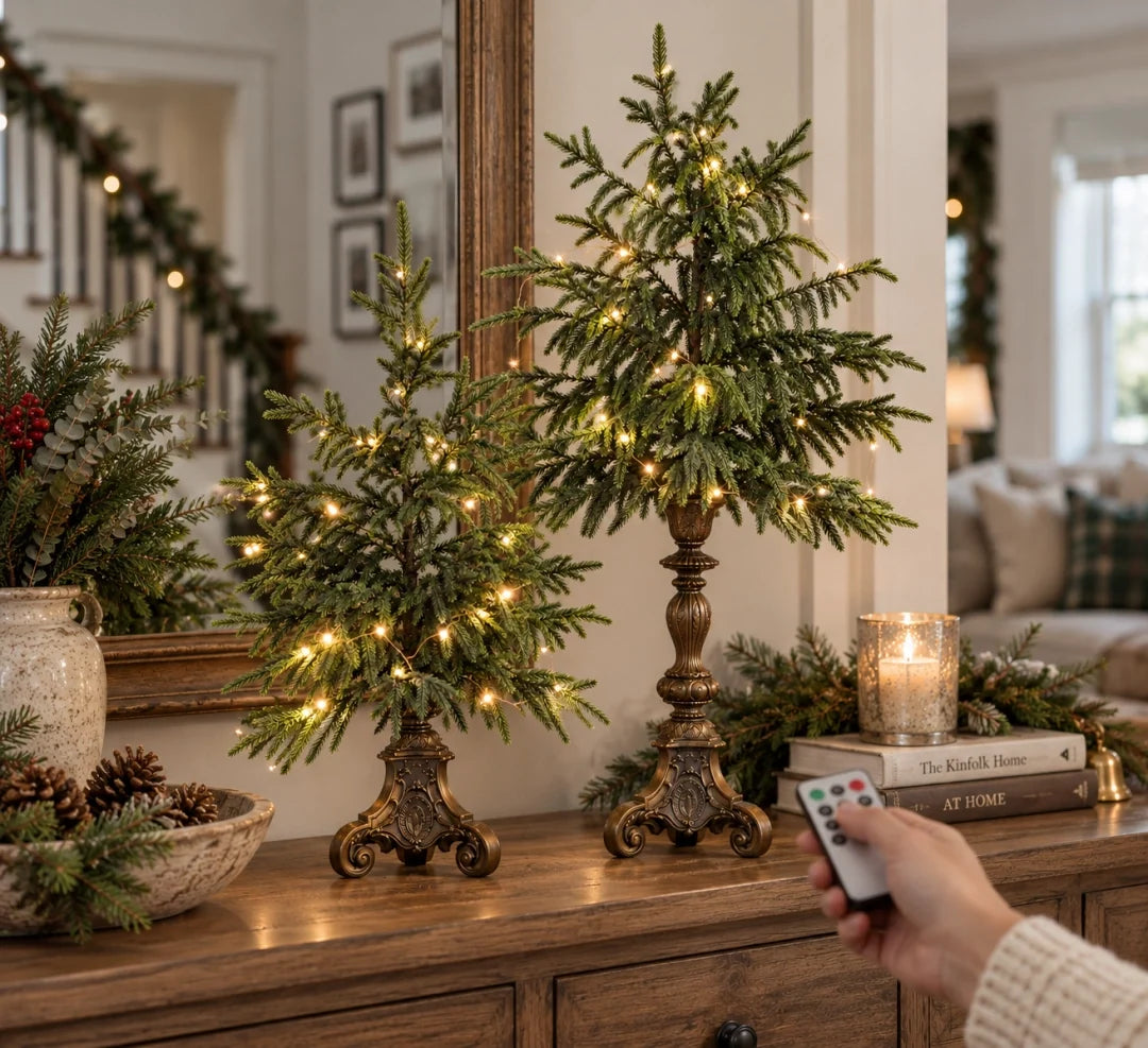 🎄Vintage Lighted Norfolk Pine Trees