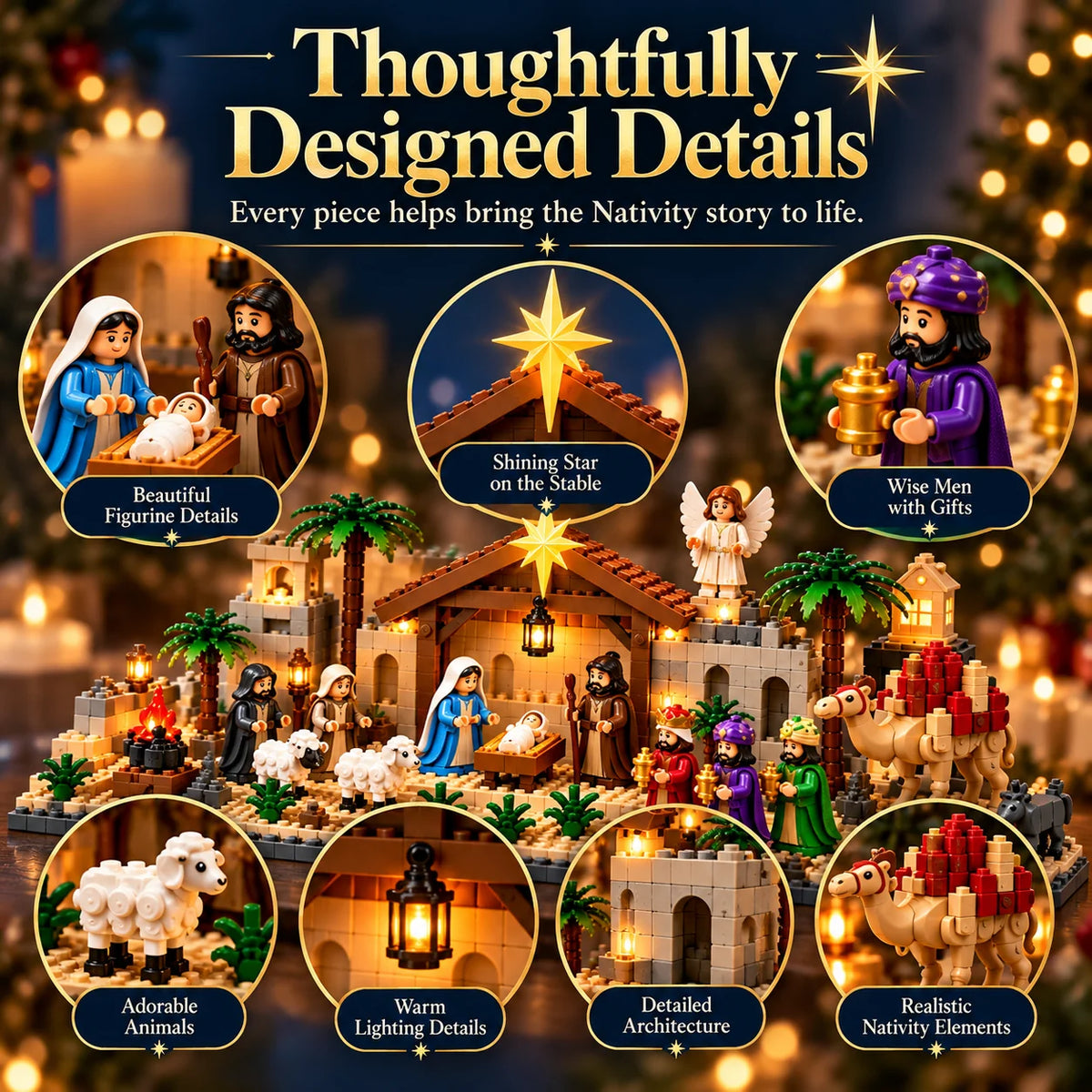 🔥Nativity Advent Calendar – 24-day Buildable Christmas Nativity Set