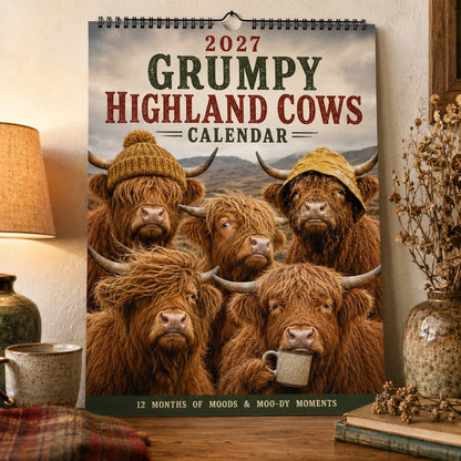 🐂2027 Grumpy Highland Cows Calendar