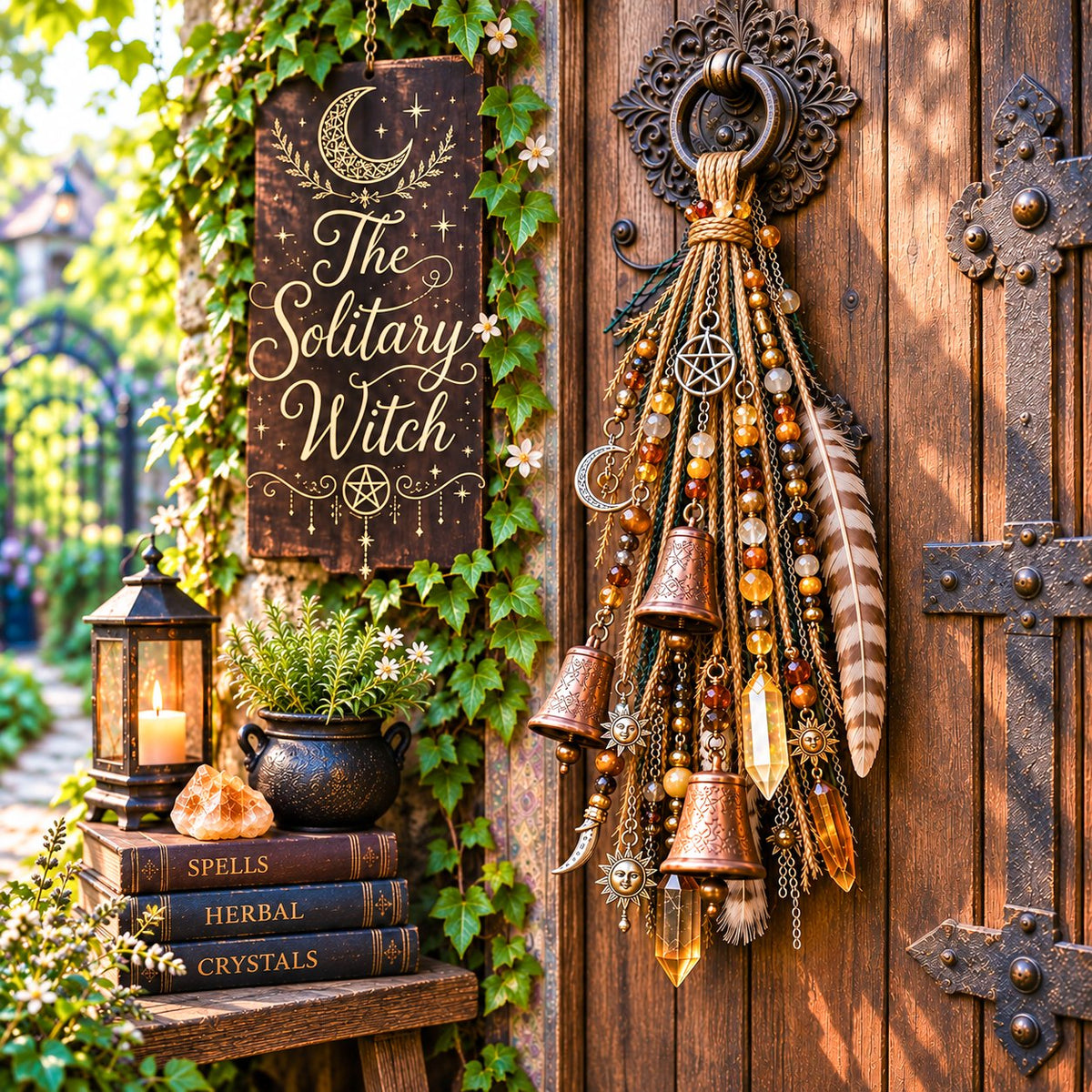 🔮Witchy Door Charm | Bells, Crystals & Celestial Hanging Decor🔮
