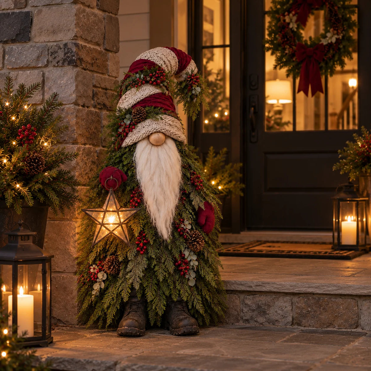 Last Day 49% OFF – Evergreen Star Gnome™ Lighted Christmas Woodland Decor